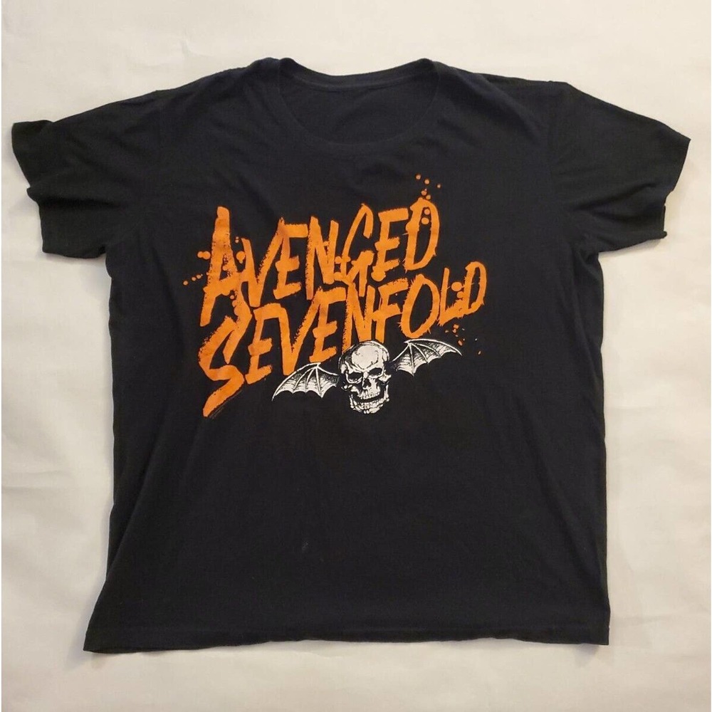 Vintage Avenged Sevenfold Heavy Metal Band Shirt Size Large Black Skeleton